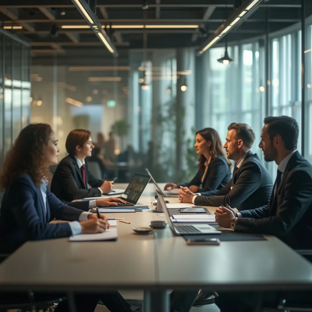 Sommet de leadership avec conférenciers sur scène